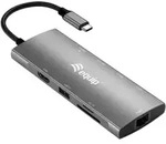 Equip Usb-c 9-in-1-multifunktionsadapter, Hdmi 4k/60hz, Gigabit Lan, Usb 3.2 Gen1,