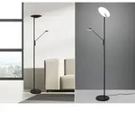 Led Deckenfluter Brantford Schwarz Schwenkbar Mit Lesearm, H&ouml;he 180cm