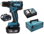 Bohrschrauber 18 V Li-ion 4 Ah &Oslash; 13 Mm Makita 2 Akkus, Ladeger&auml;t, Koffer -