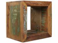 Beistelltisch kalkutta 45 x 45 x 35 cm, Massivholz Cube Tisch für Wohnzimmer,