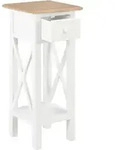 Beistelltisch Wei&szlig; 27 X 27 X 65,5 Cm Holz - Vidaxl