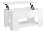 Vidaxl Coffee Table High Gloss White 79x49x41 Cm Engineered Wood