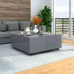 Couchtisch Hochglanz-grau 100x100x35 Cm Vidaxl