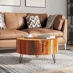 Couchtisch Altholz Massiv Rund Vidaxl