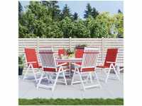 Gartenstuhlauflagen für Hochlehner 6 Stk. Outdoor-Kissen Rot 120x50x3 cm Stoff