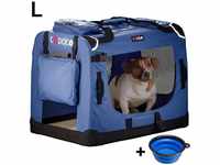 CADOCA® Hundetransportbox faltbar Katzentransportbox Transportbox Autobox Hundebox