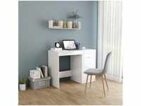 Bonnevie - Computertisch,Schreibtisch Hochglanz-Weiß 100x50x76 cm Holzwerkstoff