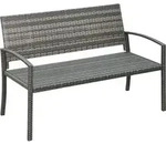 Outsunny - Gartenbank Polyrattan 2-sitzer Uv-best&auml;ndig Sitzbank Mit Ergonomischen