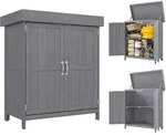 Gartenschrank Tannenholz, Ger&auml;teschuppen Wetterfest 74x43x88cm, Ger&auml;tehaus Mit
