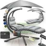Schwebeliege Mit Sonnenschirm H&auml;ngeliege Sonnenliege H200 L194 B100 Cm Relaxliege
