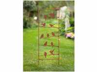 Gartenstecker Vögel aus Metall in Rost Optik, 115 cm hoch, Dekoleiter für...