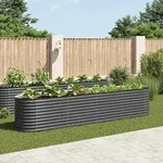 Garten-hochbeet 400 X 80 X 81 Cm Verzinkter Stahl Grau - Vidaxl