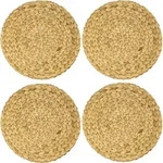 Hmf 37231-s4 Tischset Rund Geflochten Aus Wasserhyazinthe, Abwaschbar, 4er Set,...
