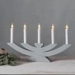 Lichterbogen Kiefernholz 7-flammig E10 Helles Grau H 30cm B 60cm