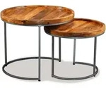 Beistelltisch-set 2 Stk. Mangoholz Massiv - Vidaxl