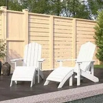Vidaxl - Adirondack-gartenst&uuml;hle 2 Stk. Mit Hockern Hdpe Wei&szlig;