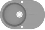 Granitsp&uuml;le Einzelbecken Oval Grau - Vidaxl