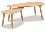 2-tlg. Couchtisch-set Massivholz Kiefer Braun - Vidaxl