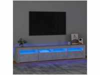 TV-Schrank,TV-Möbel mit LED-Leuchten Betongrau 210x35x40 cm vidaXL