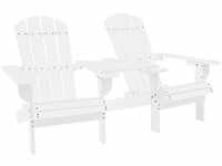 Bonnevie - Garten-Adirondack-Stühle mit Teetisch Massivholz Tanne Weiß...
