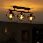 Globo - Deckenlampe Deckenleuchte Wohnzimmerlampe Metall Schwarz-matt 3-flammig