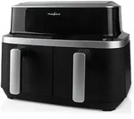 Nedis - Doppelte &Ouml;lfreie Fritteuse 2600 W Schwarz Kaaf320bk