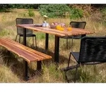 Sam Outillage - Garten-baumkantentisch 180 X 90 Cm Akazie U-gestell Schwarz...