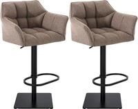 Clp - 2er Set Barhocker Damaso Stoffbezug Schwarz Terrabraun