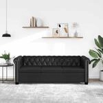 Chesterfield-sofa 3-sitzer Kunstleder Schwarz - Vidaxl