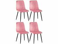 4er Set Stühle Dijon pink Samt