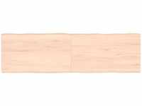Tischplatte 140x40x(2-4) cm Massivholz Unbehandelt Baumkante Vidaxl Braun