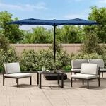 Doppel-sonnenschirm Mit Led-leuchten Azurblau 316x145 Cm Vidaxl