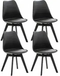 Clp - 4er Set Esszimmerstuhl Linares Schwarz/schwarz Kunststoff