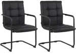 2er Set St&uuml;hle Gandia Kunstleder Schwarz Schwarz
