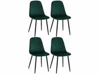 4er Set Stühle Giverny grün Samt