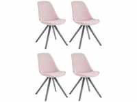 CLP - 4er Set Stühle Toulouse Samt Rund pink grau