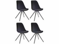 CLP - 4er Set Stühle Toulouse Samt Rund schwarz grau