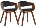 2er Set St&uuml;hle Kingston Stoff Walnuss/schwarz