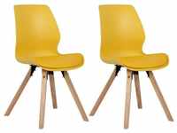 CLP - 2er Set Stuhl Luna gelb Kunststoff