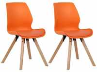 CLP - 2er Set Stuhl Luna orange Kunststoff