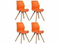 4er Set Stuhl Luna orange Kunststoff