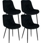 4er Set St&uuml;hle Springs Samt Schwarz