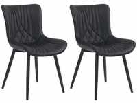CLP - 2er Set Stühle Brady schwarz Kunstleder