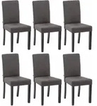 Clp - 6er Set Esszimmerstuhl Ina Stoff Dunkelgrau Schwarz