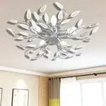 Vidaxl - Deckenlampe Transparente Wei&szlig;e Bl&auml;tterranken Mit Acryl-bl&auml;ttern 5x E14