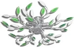 Vidaxl - Deckenlampe G&uuml;ne Und Wei&szlig;e Bl&auml;tterranken Mit Acryl-bl&auml;ttern 5x E14