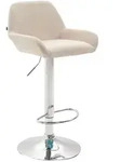 Barhocker Braga Stoff Creme Chrom