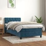 Vidaxl Matratze - Boxspringbett Mit Matratze Dunkelblau 80x200 Cm Samt