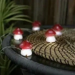 Solar Pilz Solar Terrassenbeleuchtung F&uuml;r Au&szlig;en Lichterkette Pilze, 6x