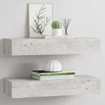 Wandregale Mit Schubladen 2 Stk. Betongrau 60x23,5x10 Cm Mdf - Vidaxl